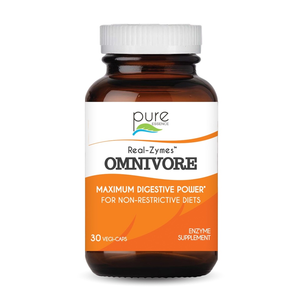 Integratore di enzimi digestivi OMNIVORE di Real-ZymesTM con Probiotici per una migliore digestione - Supporto naturale per il sollievo di Bloating, Gas, Belching, Diarrea, Costipazione, IBS, ecc - 30 Caps