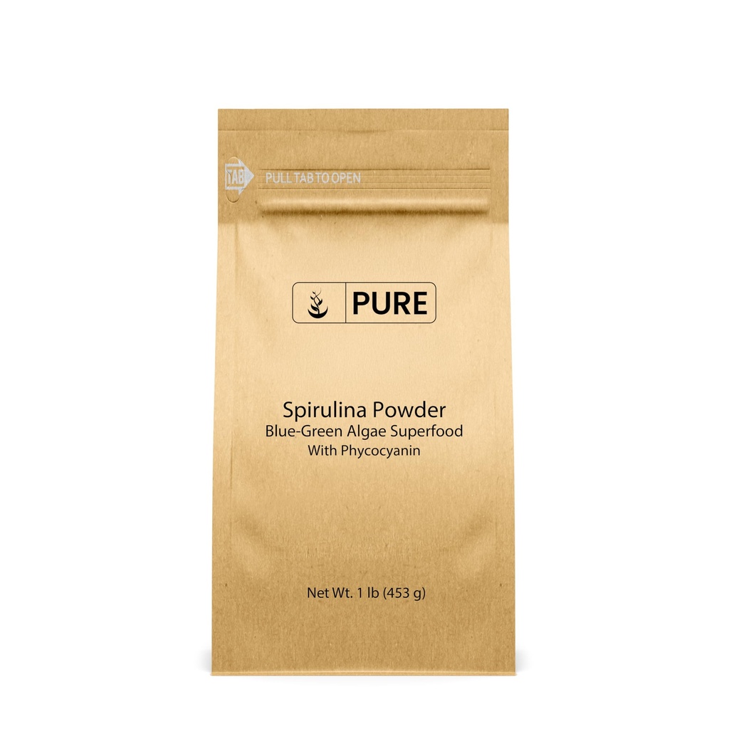 PURE ORIGINAL INGREDIENTI Polvere di Spirulina (1 lb) Superfood di alghe verdi con Phycocyanin