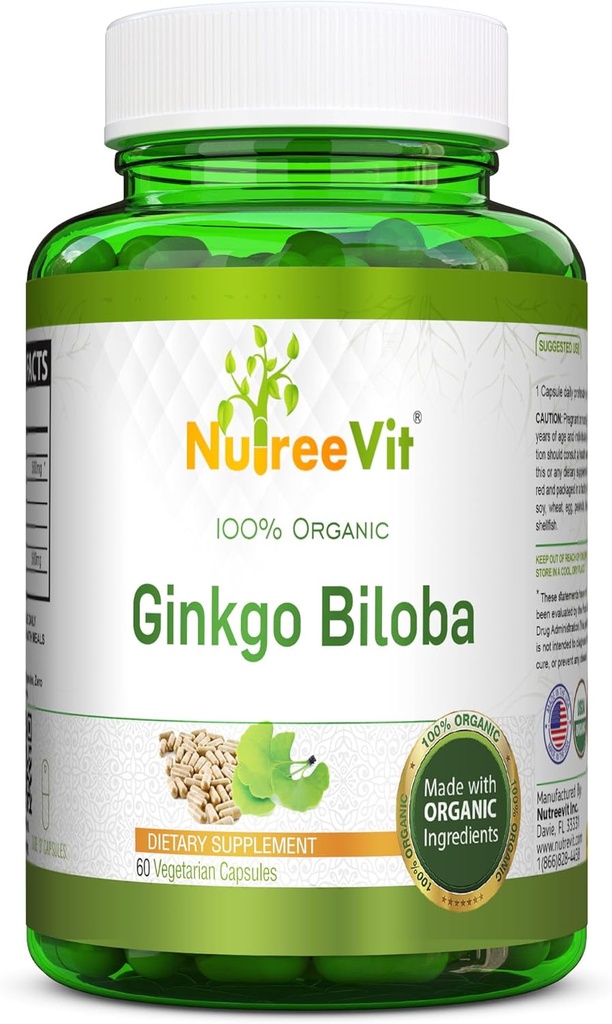NutreeVit Ginkgo Biloba Integratore di erbe capsule (60 Conte)