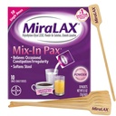 Polvere lassativa del sollievo della costipazione del Gentle di MiraLAX, Ammorbidente dello sgabello con PEG 3350, Nessun effetto collaterale del Harsh, Miscelatore a Dose singolo con Stirrers di miscelazione, Pacchetto di viaggio, 10 Dose
