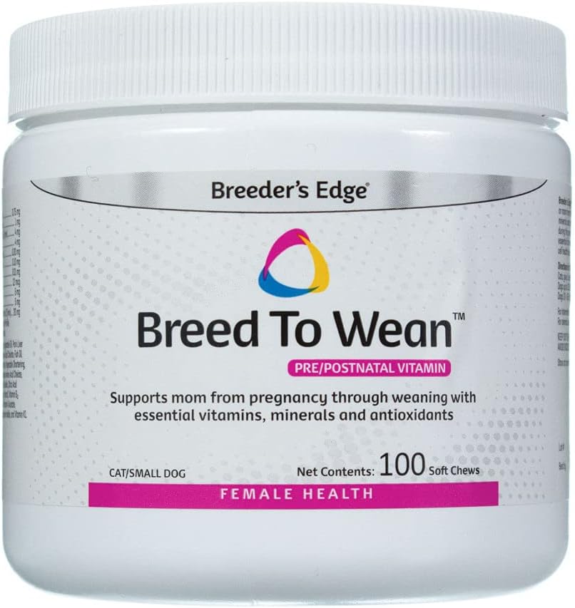 Bordo di Breeder Breeder a Wean, Prenatale e Multivitamina Postnatale per Cani & Gatti, Supporta Mamme Incinte & Infermieranti, Supplemento Fornisce Antiossidanti, Vitamine & Minerali (100ct Small Dog & Cat)