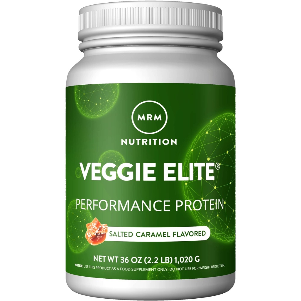 MRM Nutrition Veggie Elite Performance Protein | Caramel salato aromaed| Proteina basata sulle piante| Facile da digerire con BCAAs| Vegan + Gluten-Free | Enzimi digestivi clinicamente testati | 30 Serve