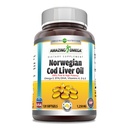 Incredibile Omega Norwegian Cod Liver Oil 1250 Mg Softgels Supplemento | Omega-3, EPA, DHA, Vitamina A, Vitamina D & Vitamina E (Lemon | 120 Count)