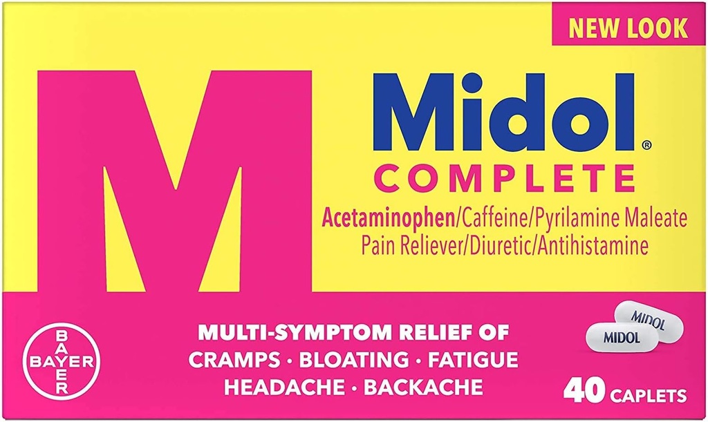 Midol Complete, periodo mestruale sintomi sollievo, Caplets, 40 Conte, 2-Pack