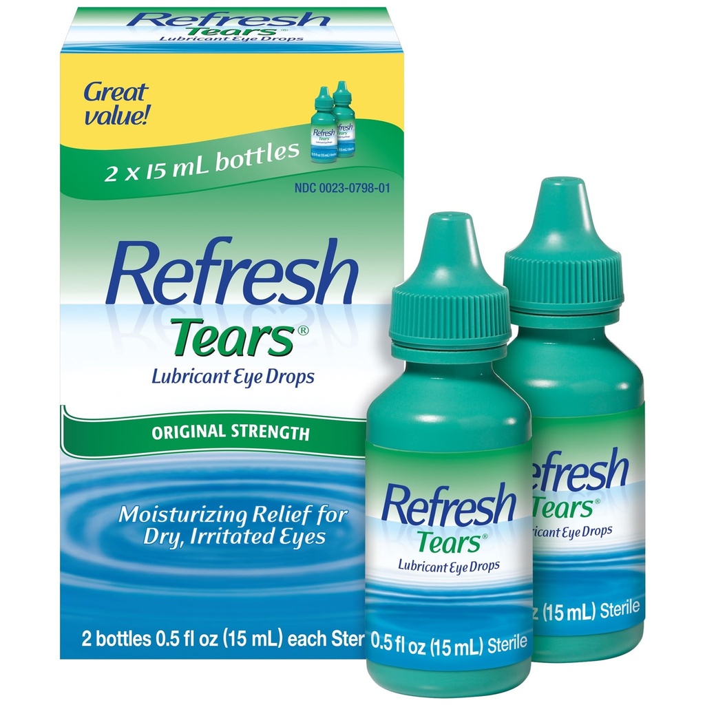 Lacrime rinfrescanti, gocce lubrificanti, 2 bottiglie.5 fl oz (15 ml)