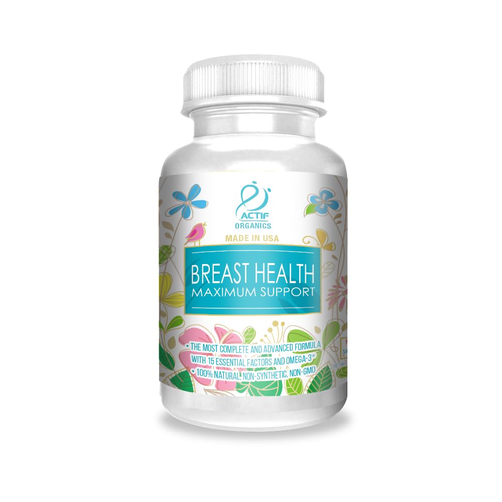 ACTIF Assistenza Massima Salute al seno con 15 Fattori Avanzati e Omega-3 - Non OGM, Made in USA, 90 Count