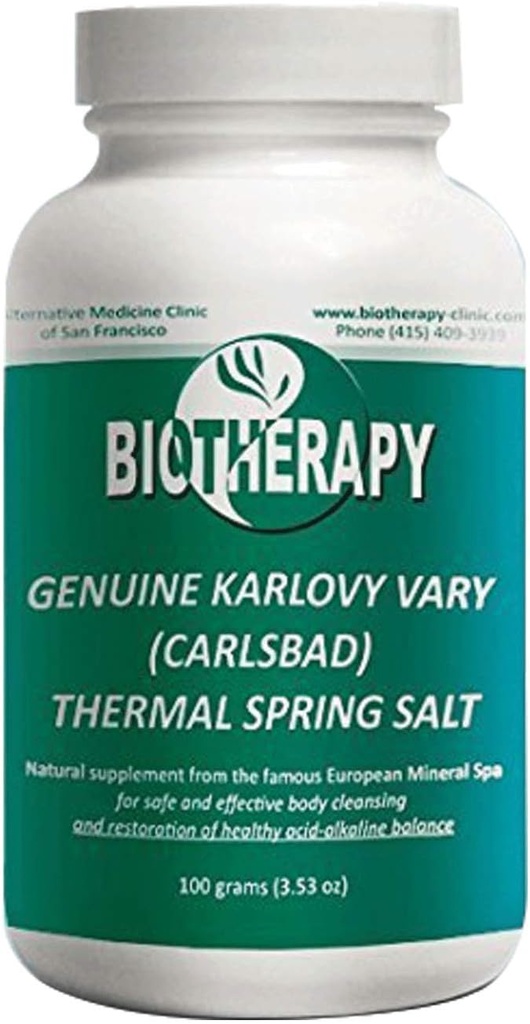 Bioterapia genuina Karlovy Vary Healing Mineral Water Thermal Spring Salt - Natural Mineral Supplement Body Cleanser - Support Immune System & Retore Acid-Alkaline Balance - 100 Grammo (3.53oz)