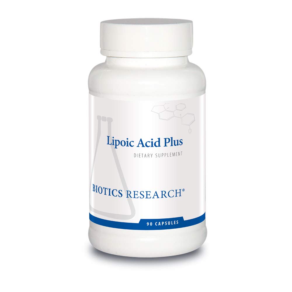 Biotics ricerca acido lipoico Plus–acido alfa-lipoico, vitamina C, potente antiossidante, promuove la salute degli occhi, 90 capsule