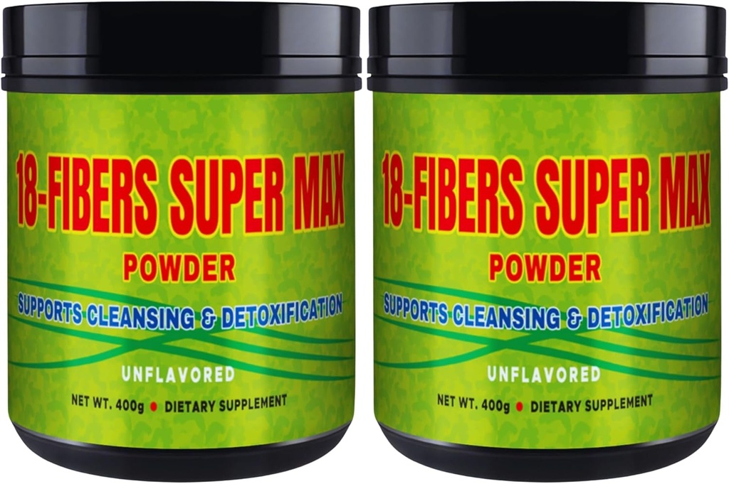 FIBRA 18 Super MAX Polvere (18 fibre) - 400g - Integratore alimentare - Supporta la pulizia e la disintossicazione, non aromatizzato (2 Confezione)