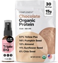 Complement Organic Chocolate Vegan Protein Powder & Triple B12 Spray Bundle – Proteine a base vegetale e Integrazione B12 Essenziale per Energia e Benessere