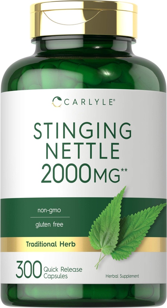 Carlyle Sting Nettle Leaf Extract 2000mg | 300 Capsules | Non-OGM & Gluten Supplemento gratuito