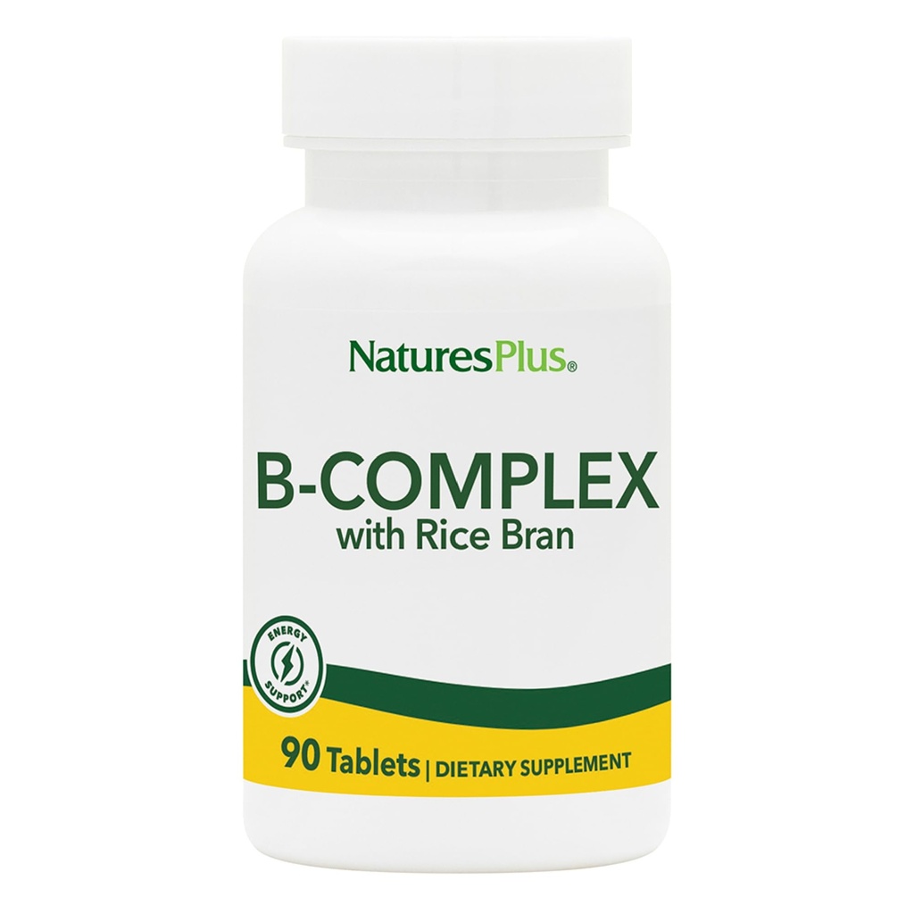 NaturesPlus B-Complex con Riso Bran - 90 compresse - Vegetariano, Gluten Free - 90 Serve