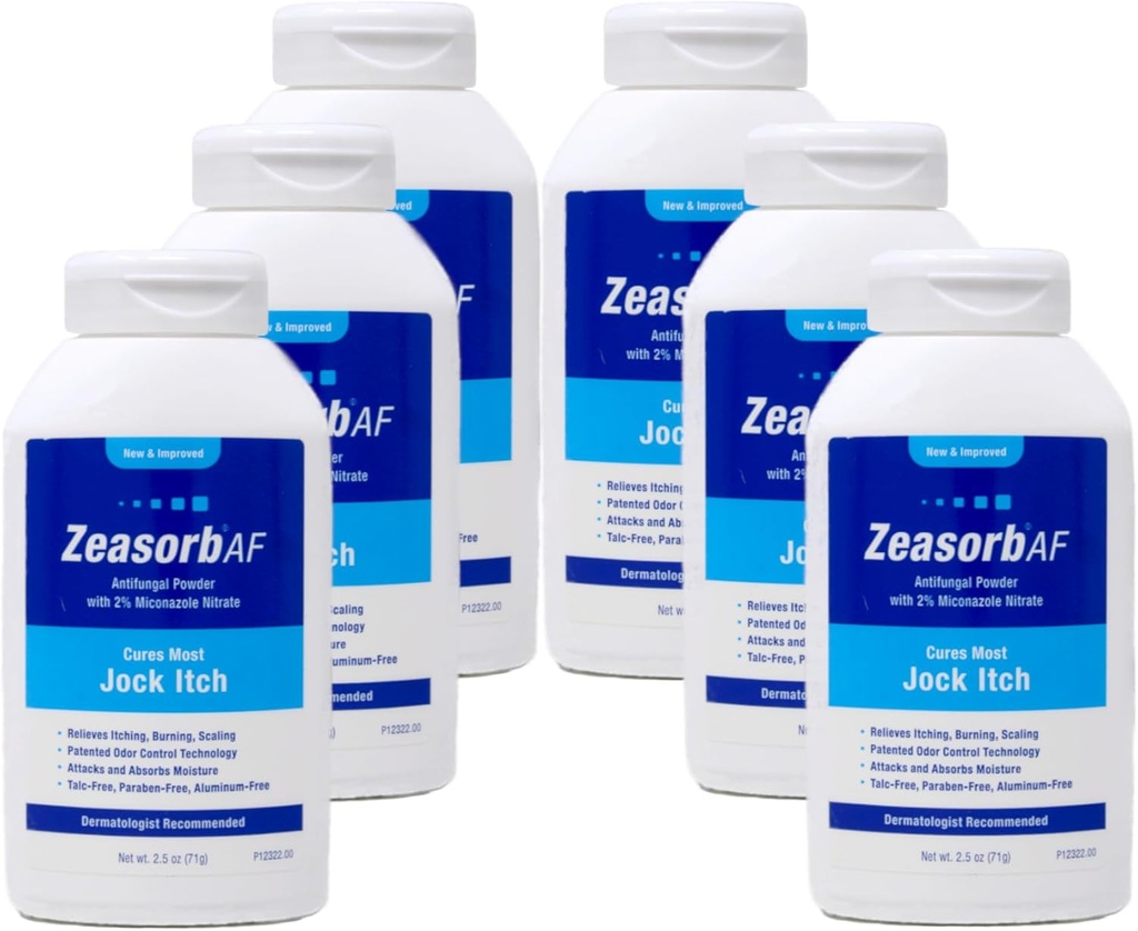 Zeasorb Antifungal Trattamento polvere, Jock Itch - 2.5 oz, Confezione da 6