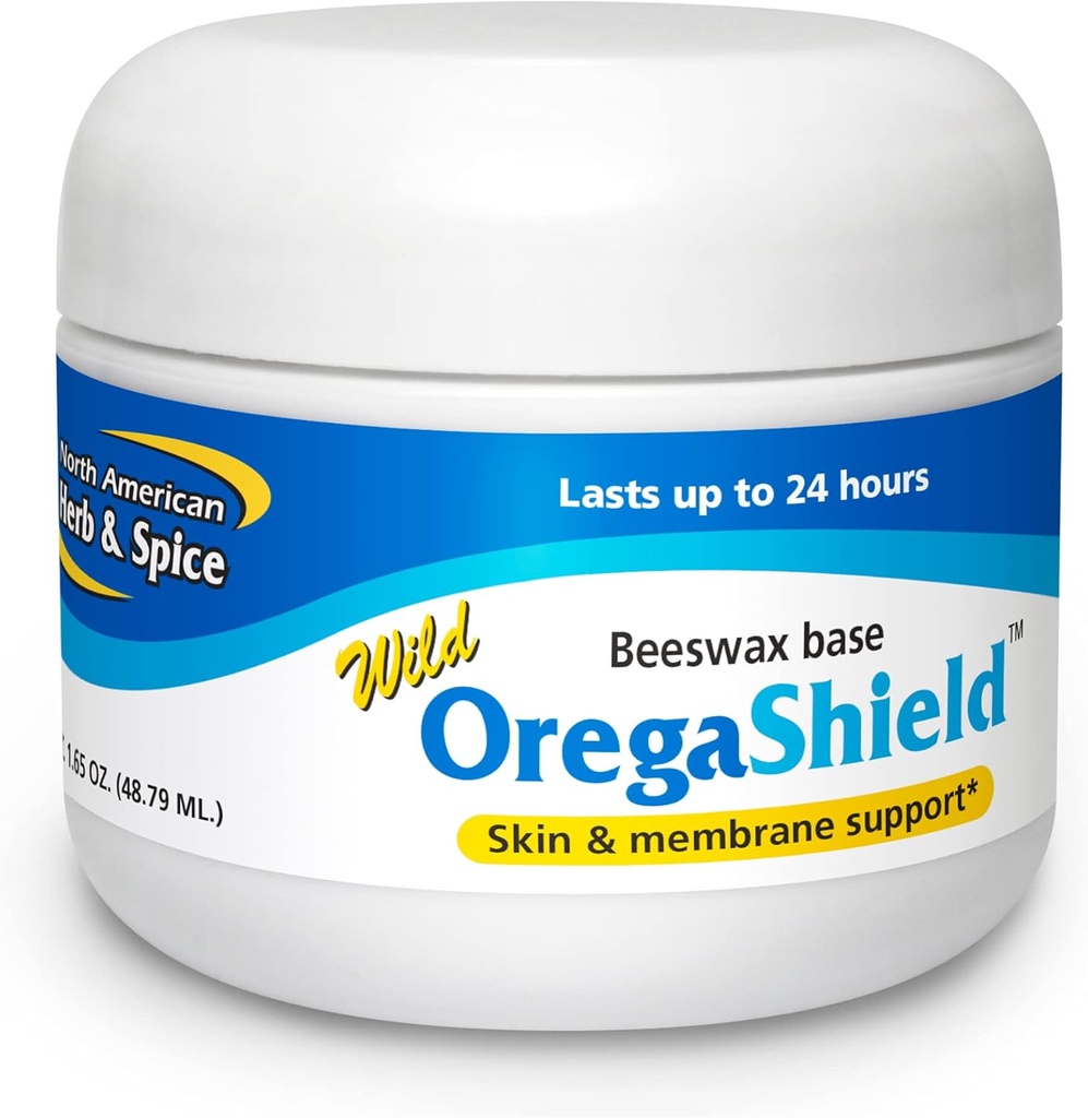 NORTH AMERICAN HERB & SPICE OregaShield - 2 oz - Skin & Membrane Support - Olio di spezie selvatici in una base di cera d'api - dura fino a 24 ore - Non OGM