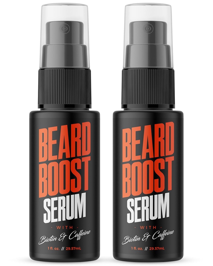 Wild Willies Beard Growth Serum (2-Pack) - Cuscinetto naturale Cura con Biotin & Caffeina per sano, Thicker & Fuller-Looking Mustache - Daily Grooming Nourishes & Hydrates Mens Facial Hair
