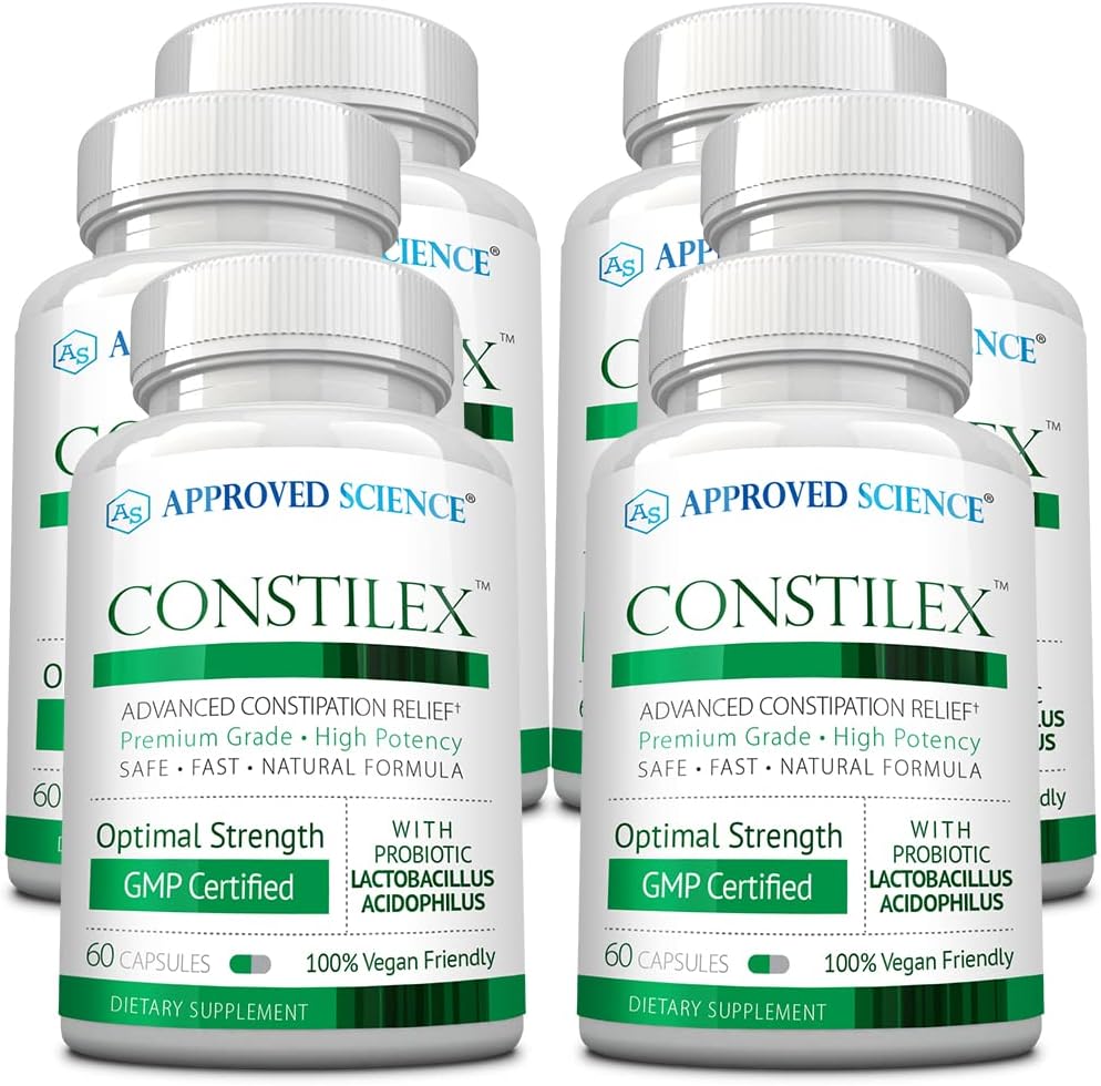 Approved Science Constilex - Rapid Constipation Relief & Support from Future Episodios - Promuove livelli sani di batteri e rafforza la flora intestinale - 6 bottiglie
