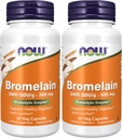 NOW Integratori, Bromelain (Natural Proteolytic Enzyme) 2.400 GDU/g - 500 mg, Natural Proteolytic Enzyme*, 60 capsule di Veg (Pack of 2)