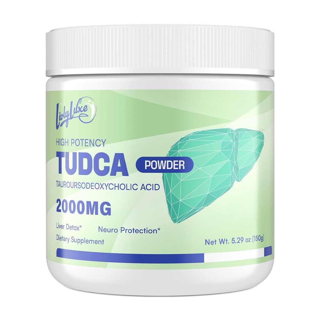 LivLyLuxe TUDCA Powder Liver Support Supplemento – 2000mg Alto assorbimento del fegato Detox & Repair Support with Milk Thistle,Artichoke,Bile Salts,Ox Bile,Herbal Blend– 30 Serve, Non OGM