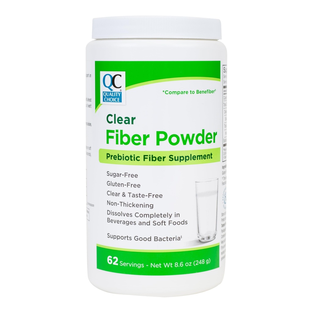 Polvere di supplemento di fibra prebiotica trasparente di scelta di qualità per la salute digestiva - senza gusto, Formula di non-spessore - 62 Serve, 8.6 once (248g), ideale per adulti e bambini 6 & Up polvere di fibra quotidiana