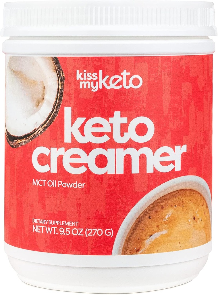 Kiss My Keto Creamer (Original, Unflavored) — Zero-Carb Keto Coffee Creamer + MCT olio polvere C8 (9g) | Ketogenic Creamer for Coffee & Tea, Keto Shakes | Gluten Free, 30 Servings (1 pacchetto)