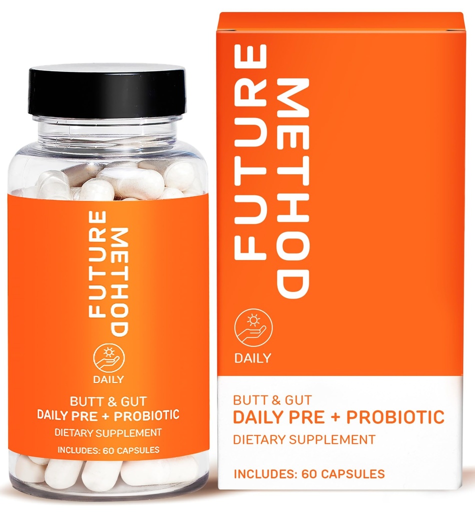 METODO DI FUTURE Prebiotici Synbiotici per uomini e donne - Probiotici e integratore prebiotico per digestione, immunità e regolarità (60ct)