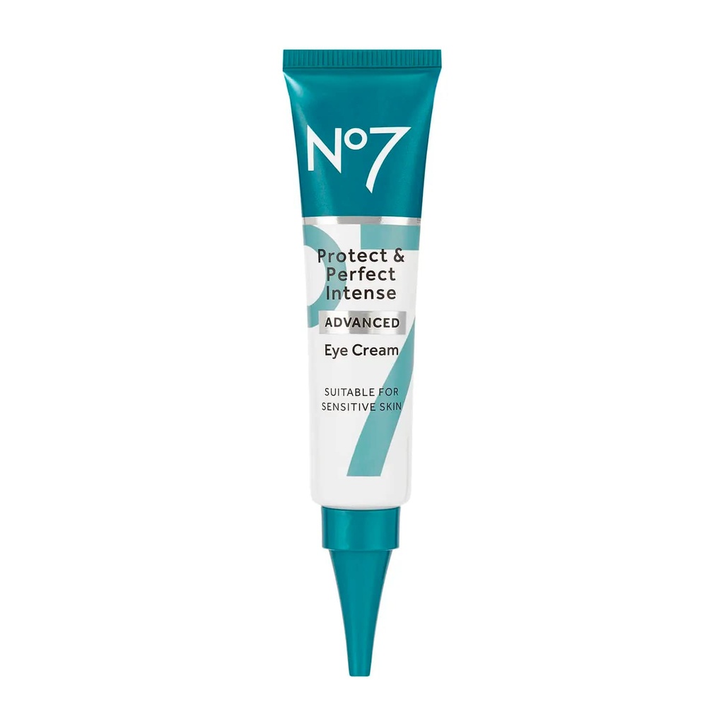 No7 Protect & Perfect Eye Cream - Intenso Advanced Under Eye Cream for Dark Circles - Arricchito con acido ialuronico idratante e Burro di Karitè nutriente per Revive Tired-Looking Eyes (0.5 Fl Oz)