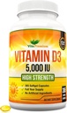 Vitamina D3 5000 IU, 365 Easy-Swallow Softgels, supplemento di vitamina D 5000 IU ad alta resistenza - fornitura di anno intero
