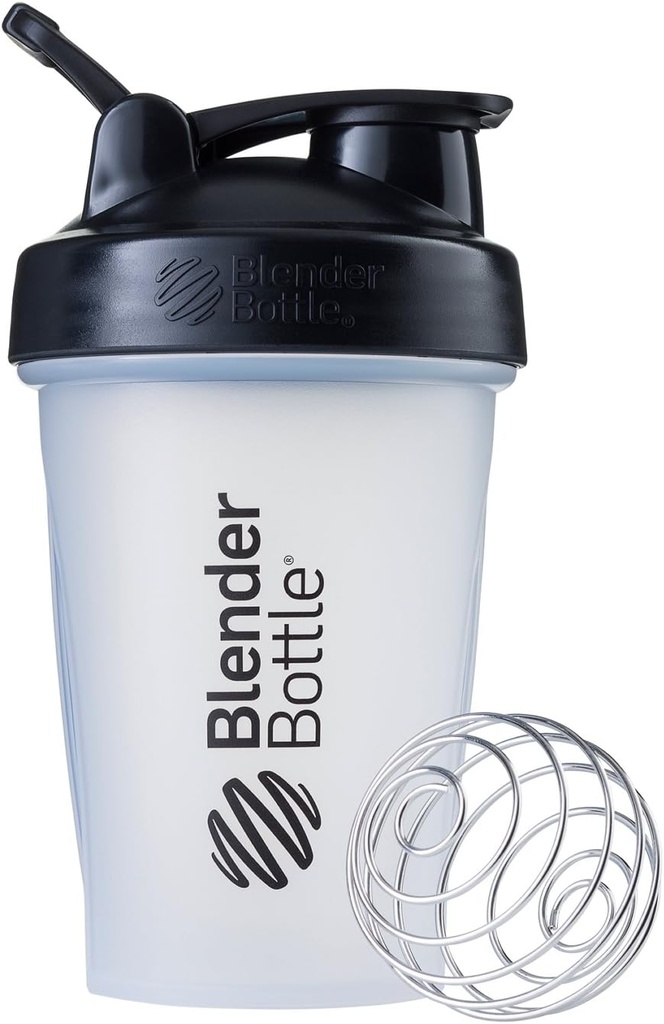 BlenderBottle Classic Shaker Bottiglia Perfetta per Proteine Shaker e Pre Workout, 20 once, Clear/Black