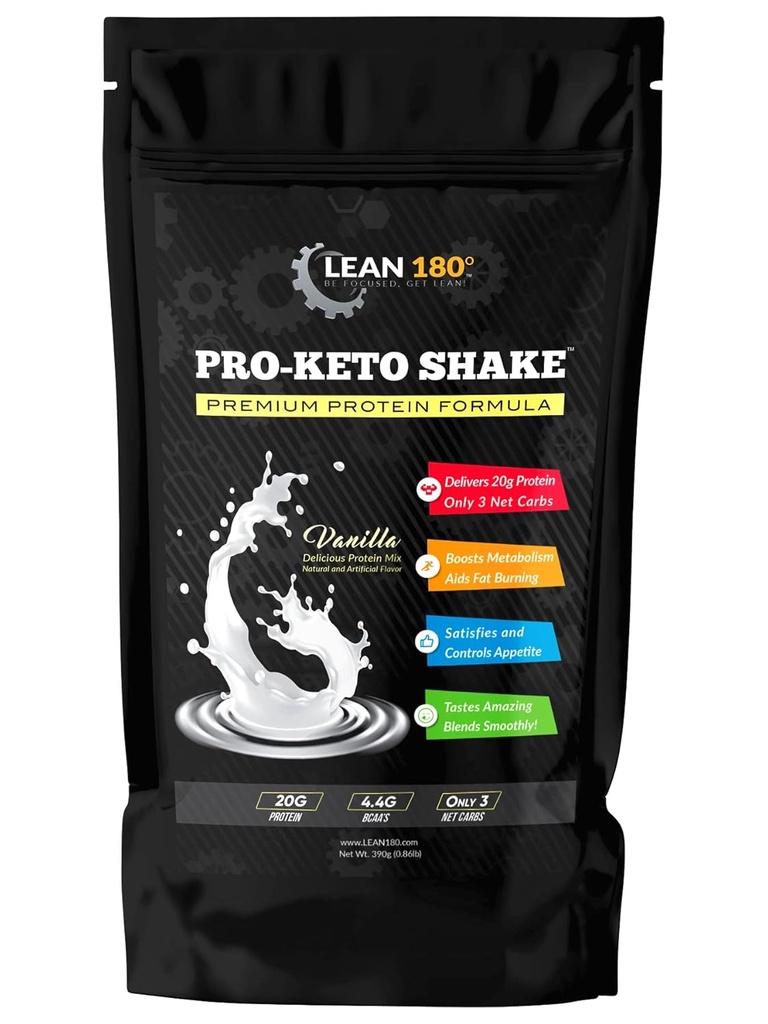 Pro Keto Shake - Miglior Tasting Low Carb Low Sugar Clean Protein Shake per Keto e tutte le diete perdita di peso (Vanilla)