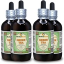 Tè verde (Camellia Sinensis) Glicerite, foglie secche organiche Estratto liquido privo di alcol (Nome: HerbalTerra, Proudly Made in USA) 4x4 fl.oz (4x120 ml)