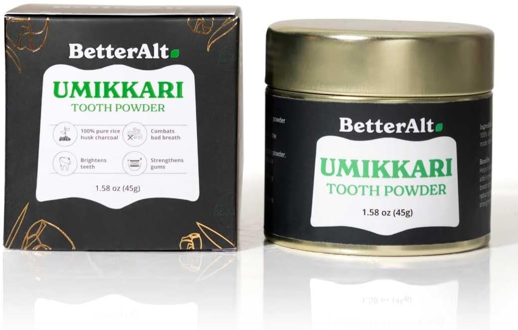 Polvere di carbone di Alt Umikkari meglio 45 g Realizzata con Husk| di riso con formula Enamel Safe