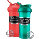BlenderBottle Classic V2 Shaker Bottiglia Perfetta per Protein Shaker e Pre Workout, 28 once (2 Pack), Rosso, Verde