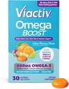 Viactiv Omega 3 Fish Oil Gummies. Integratore EPA DHA per la salute del cuore e la salute del cervello, 30 Vitamine di pancia senza zucchero, 1pc