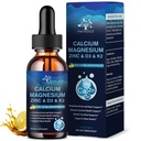 (2 Pack) 10 in 1 Magnesio Calcium Zinc Supplemento con vitamina C D3 K2, Glycinate Mag Vegan Liquid Drops Plus L-teanina Boron Sea Moss Extract, Immune Support, Bone, Sleep & Leg Cramps, 1 Fl Oz