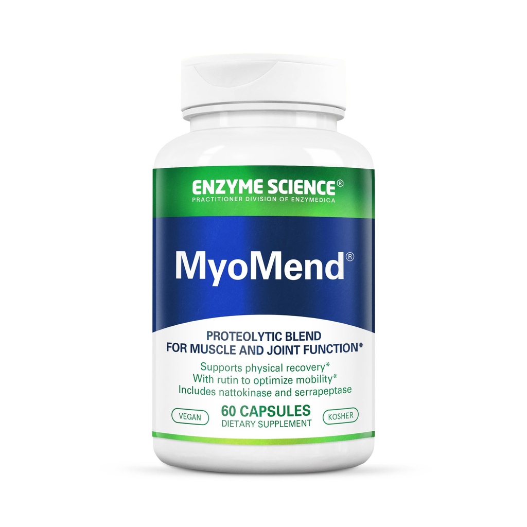 Enzyme Science Myomend, 60 capsule – Muscle & Joint Support – Formulato con Bromelain e Rutin – Integratore di salute enzime – Vegan e Kosher