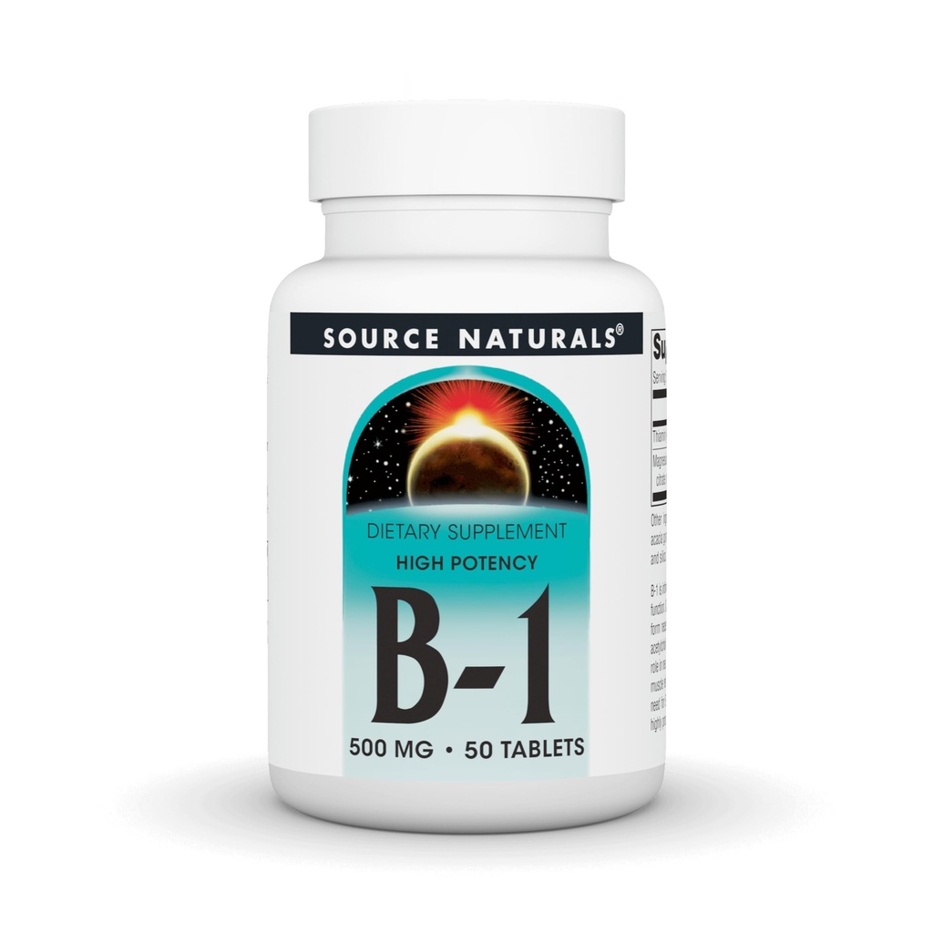 Vitamina B-1 Thiamin 500mg - Alta potenza, 500mg - 50 compresse