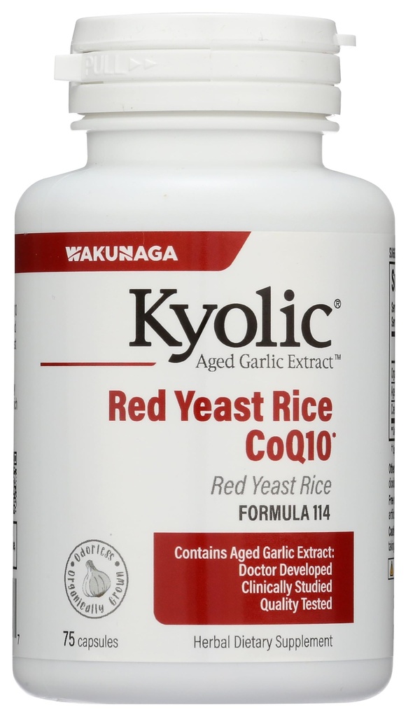Estratto di aglio Kyolic Aged Formula 114, Riso di lievito rosso CoQ10, 75 capsule