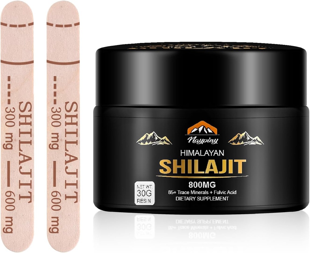 Shilajit Pure Himalayan Organic Resina - 800mg Massima Potenza Organica Shilajit Resina naturale con 85+ Trace Minerals & Acido Fulvico per l'Energia, Supporto Immune, Uomini & Donne, 30 Grammi