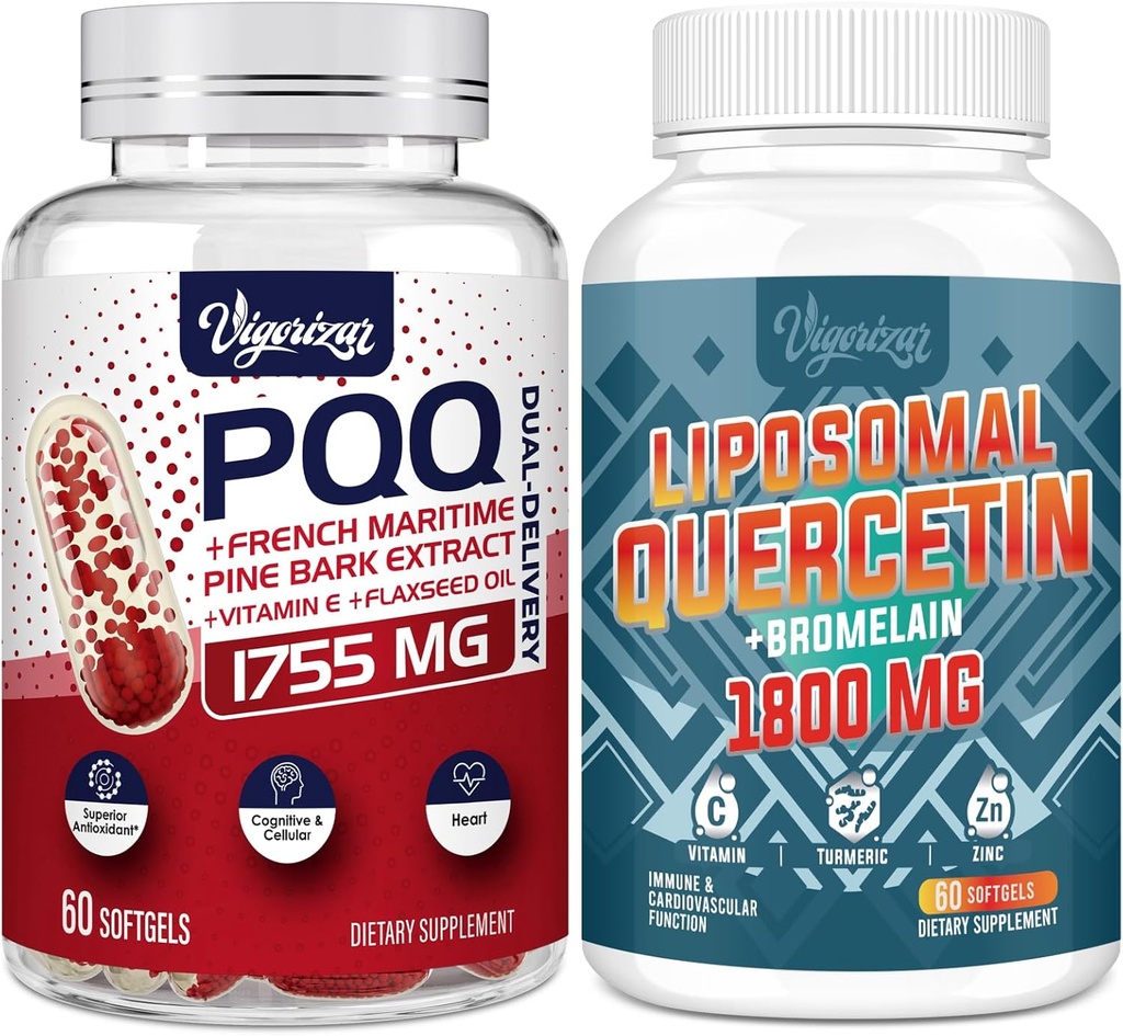 Birsppy Vigorizar Francese Marine Pine Bark estratto con doppia consegna + 1600 MG Liposomal Quercetin Phytosome