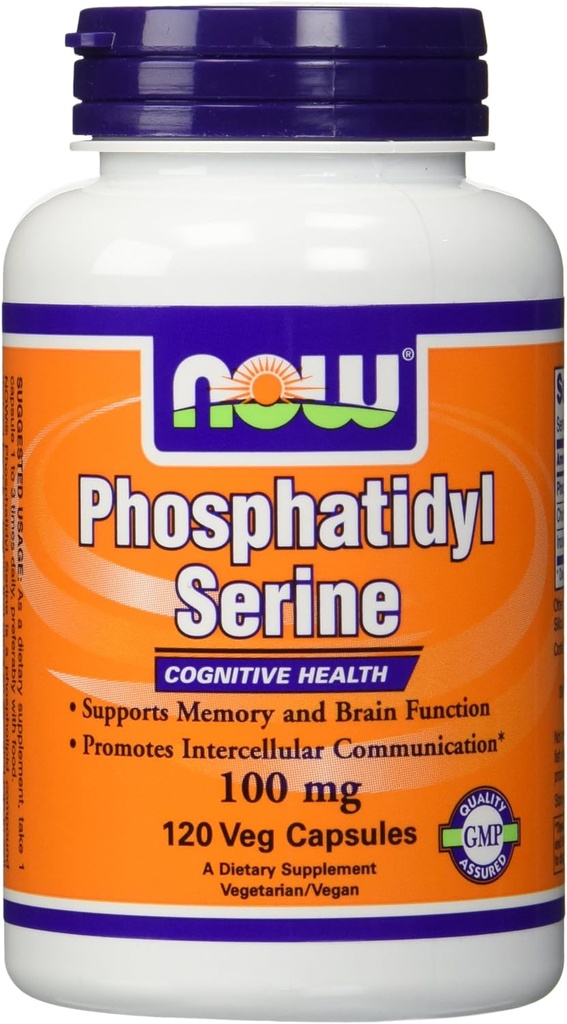 NOW Foods Phosphatidyl Serine 100mg, (2 x 120) 240 capsule di veg