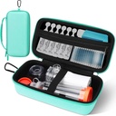 Asma Inhaler caso, Portable Nebulizer Organizer, Travel-Ready con Mesh Pocket, Doppio Zippers, Silicone Handle, Bambini e adulti, Elegante Verde