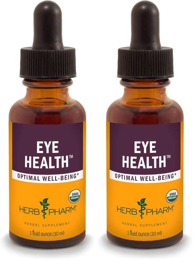 Herb Pharm Eye Health Liquid Herbal Formula con estratti di Bilberry e Goji Liquid - 1 oncia (Pack of 2)