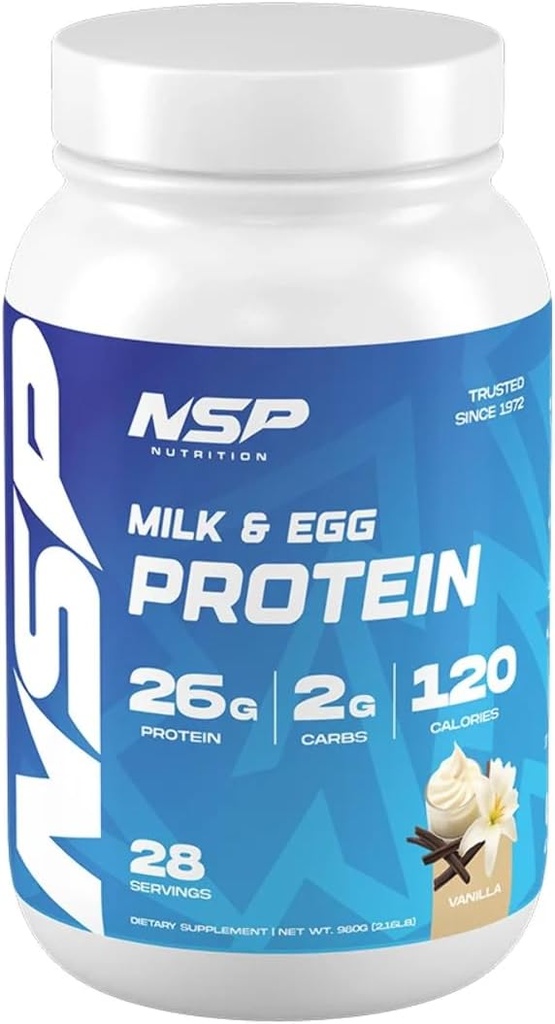 Milk & Egg Protein Powder | 26g Protein | 28 Servings | Perfetto per lo stomaco sensibile | no Bloating | Build Muscle | Protein for Sensitive stomacos French Vanilla