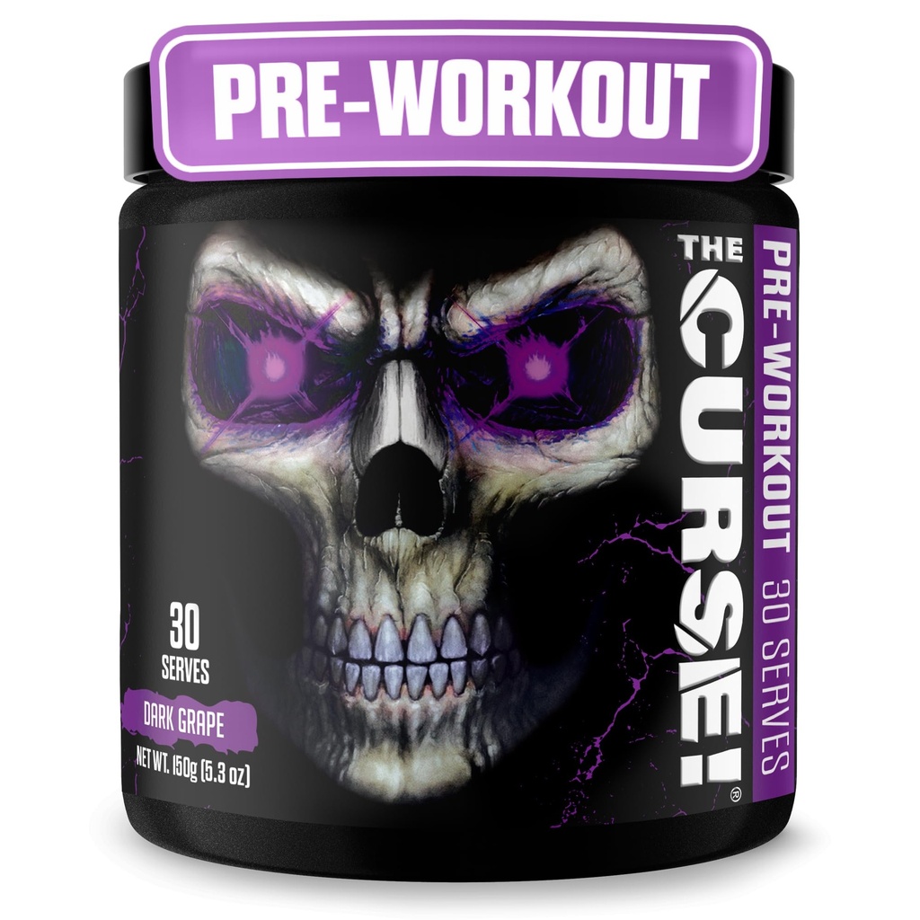 JNX SPORTS The Curse! Polvere pre allenamento dell'uva scura con la creatina – Preallenamento dell'energia estrema per gli uomini e le donne – 30 Serve – L Citrulline, Beta Alanine & Caffeina per la pompa, la forza e il fuoco