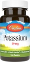 Carlson - Potassium, 99 mg, promuove la salute e la funzionalità muscolare di Nerve, 100 compresse
