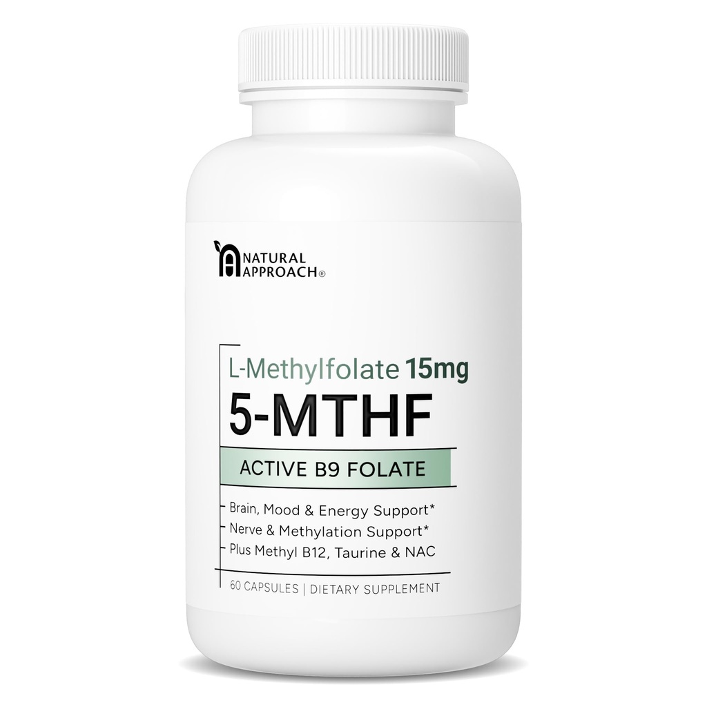 L-metilfolato 15mg più Methyl B12, D3, Taurine & NAC | MTHFR-Friendly Folate (High Potency) | Forme Bioattive di vitamina B9 & B12 | Supplemento per Mood, Methylation, & Cognition | 60 capsule