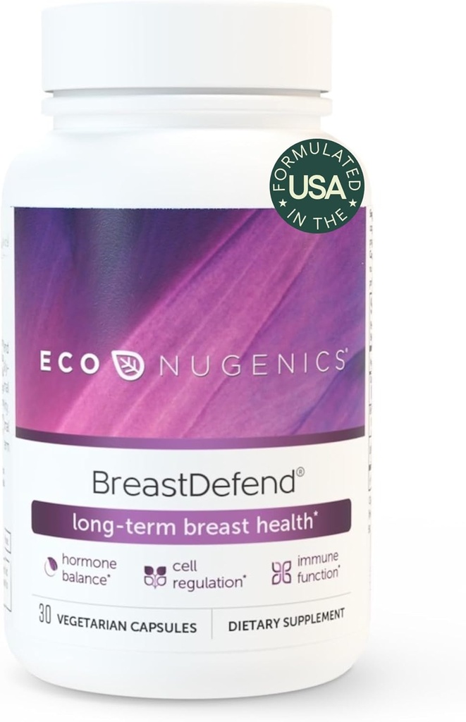 EcoNugenics BreastDefend DIM Supplemento per la salute del seno delle donne, equilibrio dell'ormone dell'estrogeno, supporto immunitario – curcumina erboristica, funghi della coda di Reishi & Turchia, Quercetina, Astragalus – 30 capsule