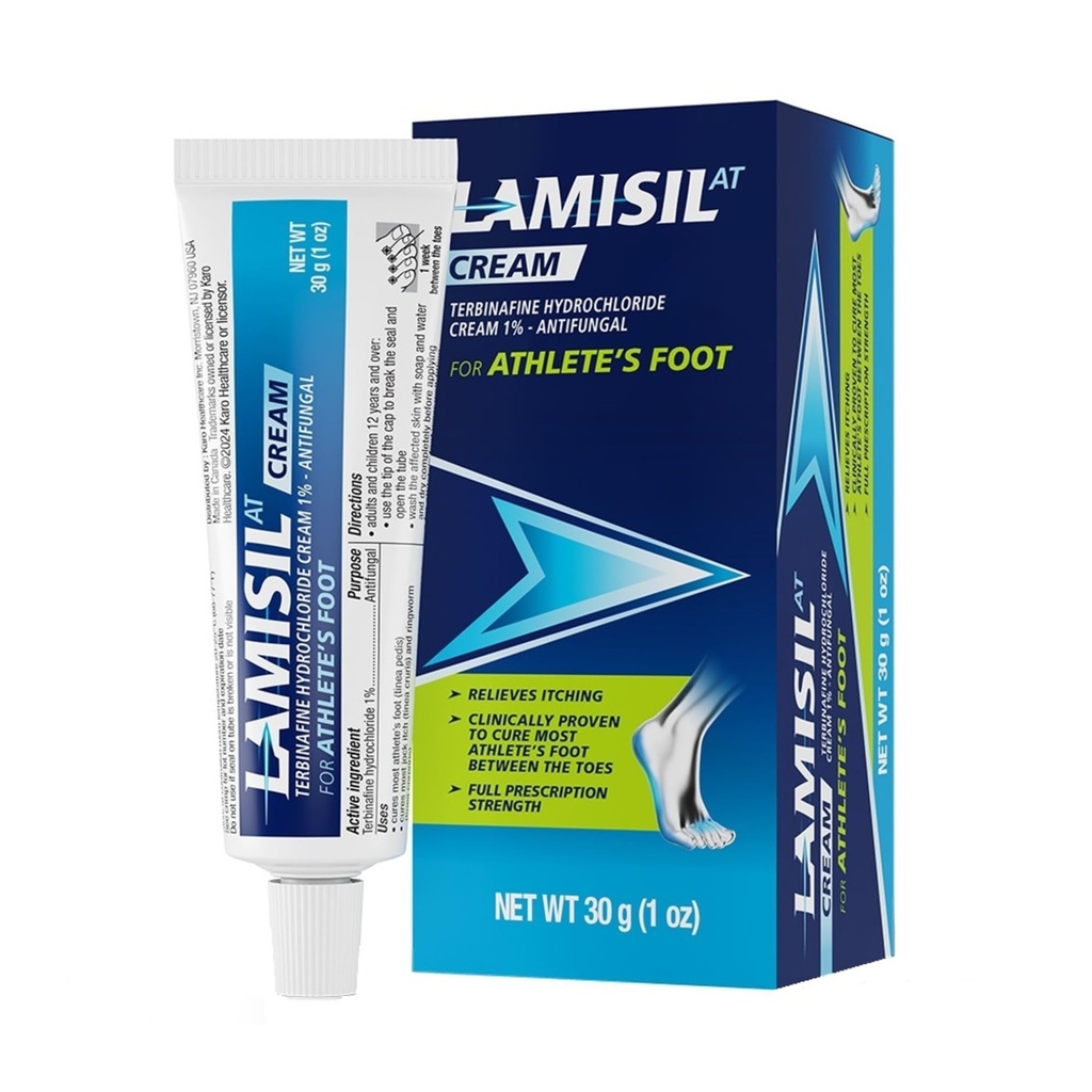 Lamisil 1 settimana di trattamento del piede dell'atleta, crema antifungina con Terbinafine cloridrato 1%, rapido sollievo del sintomo e previene la ricorrenza, 1 oz (30 g)