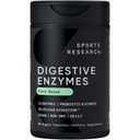 Enzimi digestivi di ricerca sportiva con Probiotici & Ginger - Pianta basata su latticini, proteine, zuccheri e carboidrati - Non OGM Verificato & Vegan Friendly (90 capsule vegetali)