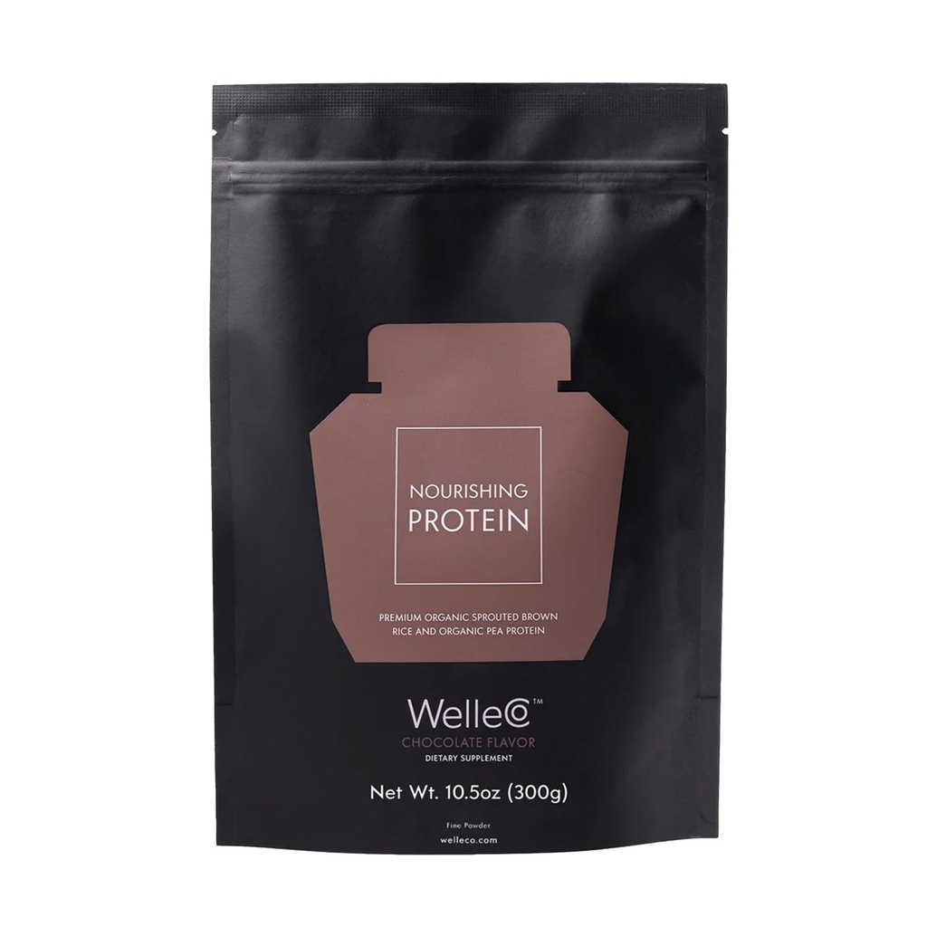 WelleCo polvere vegetale di proteine di cioccolato, miscela di riso e di pea marrone organico, 16g proteine per porzione, supplemento senza latticini per l'energia, il recupero e la nutrizione quotidiana, 10.5 oz